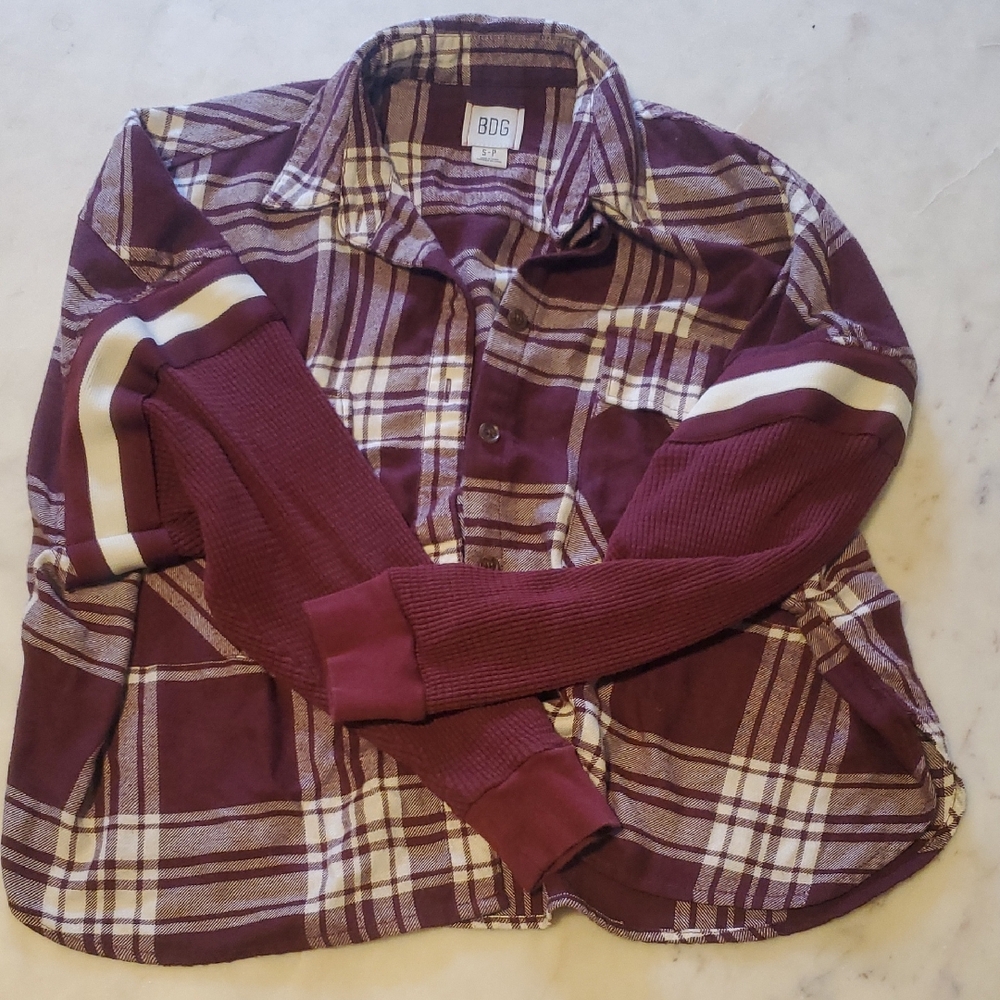 BDG Maroon Plaid Shirt
